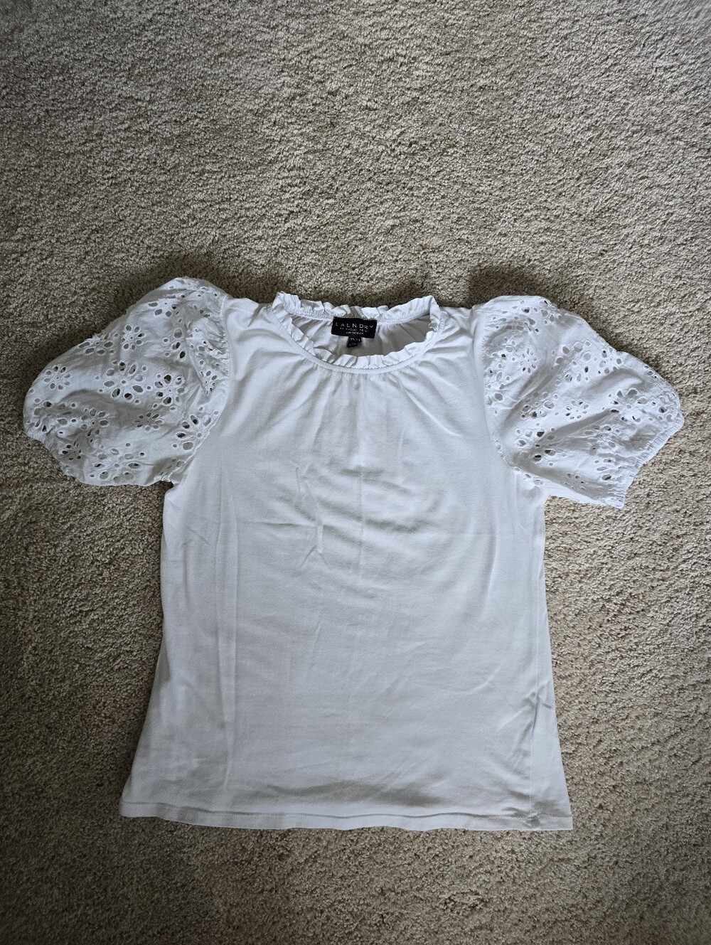 Laundry By Shelli Segal Womens Size Small Cotton Puff Sleeve Top